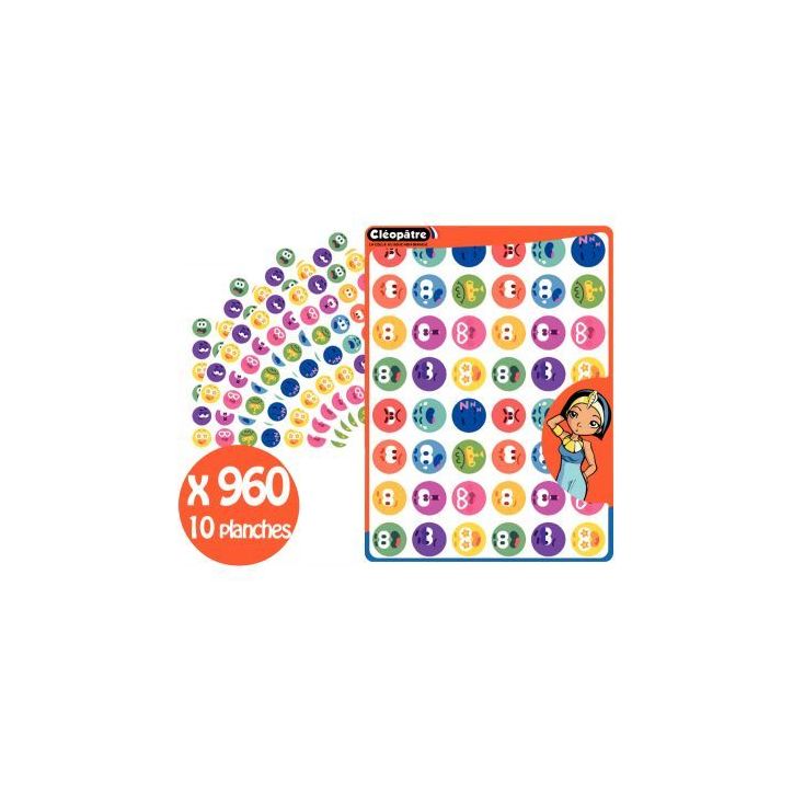 Pochette 960 gommettes smileys repositionnables GS17/10 CLEOPATRE