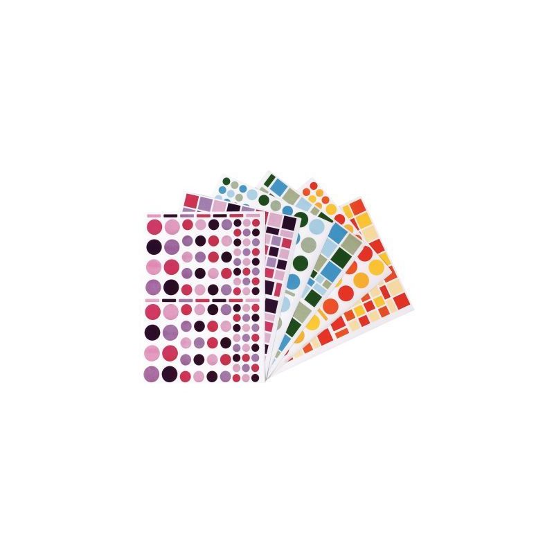 Achetez Pochette de 6900 gommettes  camaïeu géométriques adhésives repositionnables formes et co..