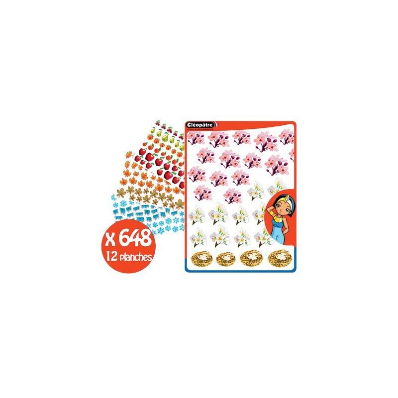 Achetez Lot de 12 planches gommettes 4 saisons GA4SAIS/12 CLEOPATRE pas cher sur Ma Rentrée Scolair..