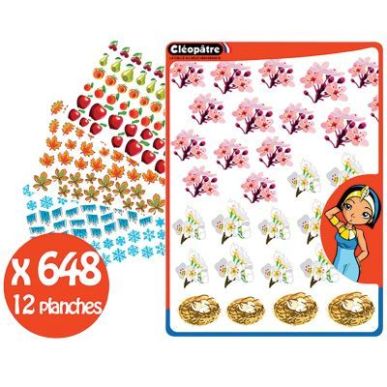 Achetez Lot de 12 planches gommettes 4 saisons GA4SAIS/12 CLEOPATRE pas cher sur Ma Rentrée Scolair..