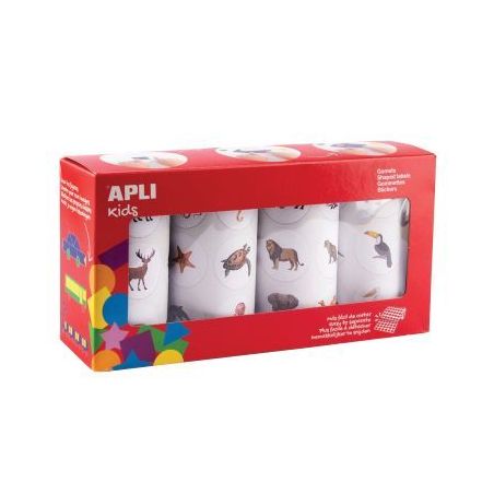 Achetez Pack de 4 rouleaux maxi gommettes animaux adhésifs permanents 20054 APLI pas cher sur Ma Re..
