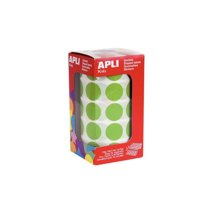 Rouleau de gommettes rondes 20mm vert clair 16724 AGIPA