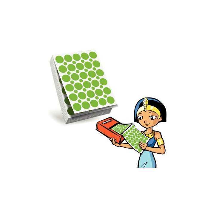Recharge pour Ecopack de 3000 gommettes rondes vert RECH-60R20/VERT CLEOPATRE