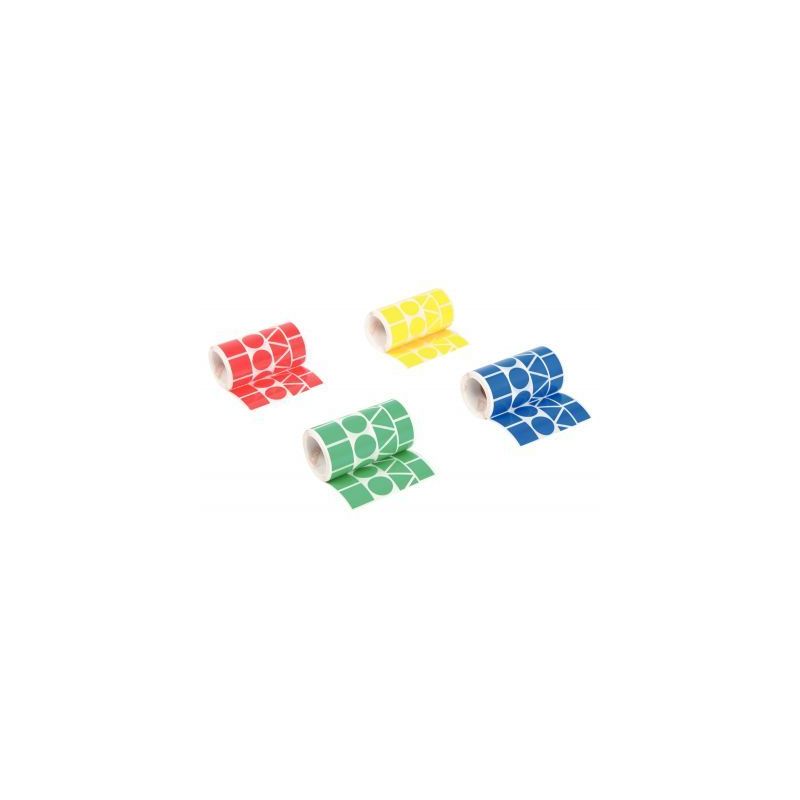 Achetez Lot de 4 rouleaux de maxi gommettes géométriques adhésives, couleurs vives assorties 1075..