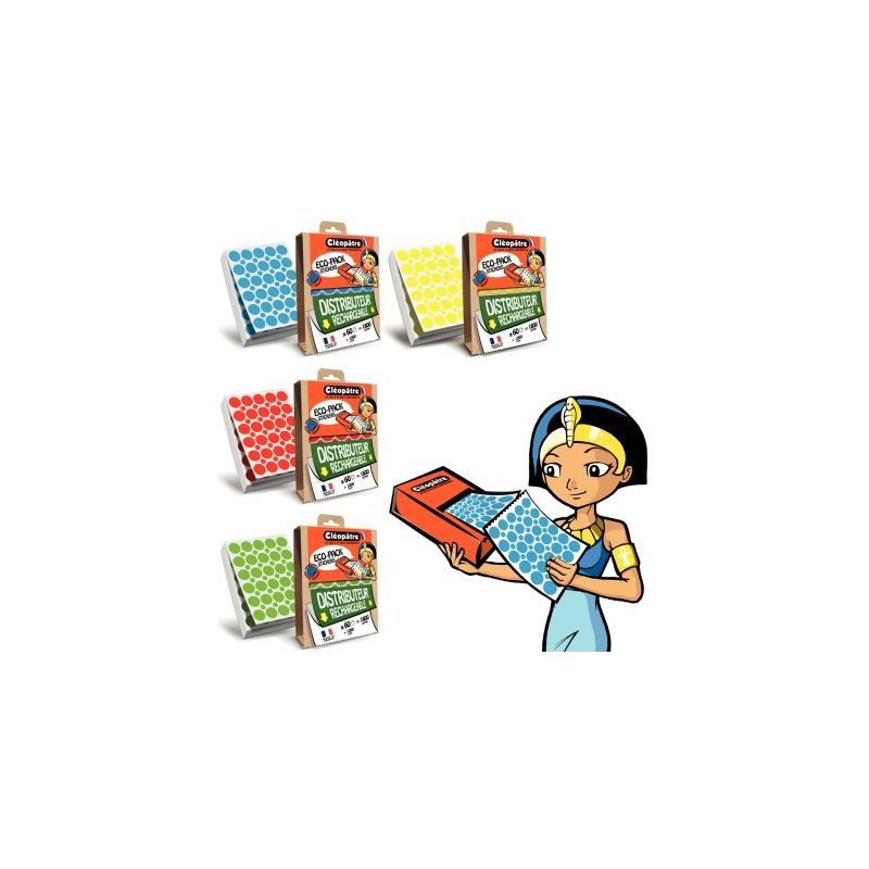 Achetez Ecopack de 12000 gommettes rondes assorties ECOPACK-4R20 CLEOPATRE pas cher sur Ma Rentrée ..