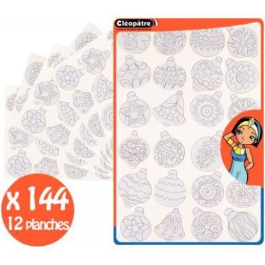 Achetez Pochette de 144 gommettes boules de Noël à colorier GS31/12 CLEOPATRE pas cher sur Ma Rent..