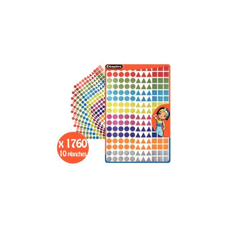 Achetez Pochette de 1760 gommettes géométriques holographiques assorties GA2080/H/CA CLEOPATRE pas..
