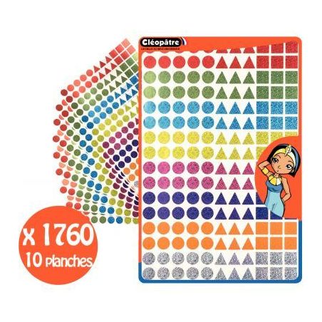 Achetez Pochette de 1760 gommettes géométriques holographiques assorties GA2080/H/CA CLEOPATRE pas..
