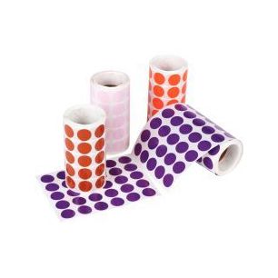 Achetez Lot de 4 rouleaux de maxi gommettes adhésives rondes diamètre 20 mm, couleurs pop assortie..