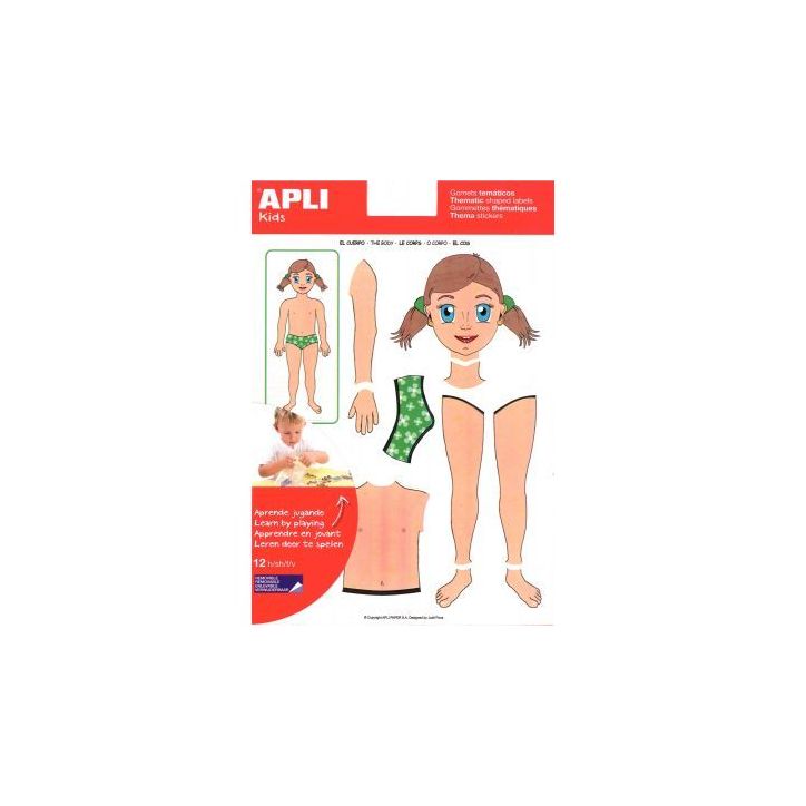 Pochette de 156 gommettes corps repositionnables 11928 APLI KIDS APLI