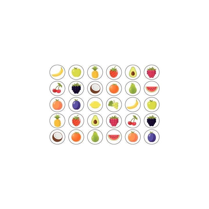 Rouleau de 900 gommettes fruits assorties 19714 APLI KIDS APLI