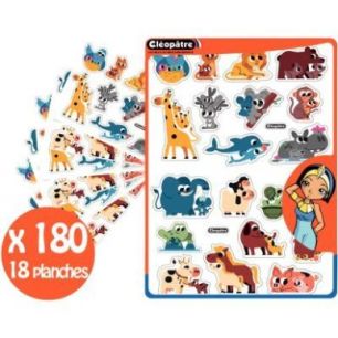 Achetez Pochette de 180 maxi gommettes animaux et leurs bébés GAANIBABY/18 CLEOPATRE pas cher sur ..