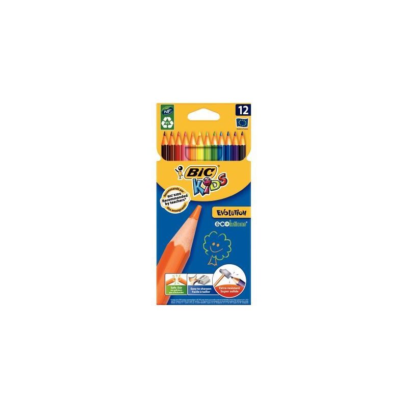 Achetez Etui carton recyclé de 12 crayons de couleurs assorties Évolution 17,5 cm 82902912 EVOLUTI..