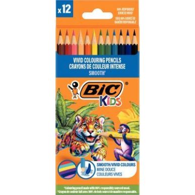 Achetez Etui de 12 crayons de couleur Smooth assortis 525786 BIC pas cher sur Ma Rentrée Scolaire