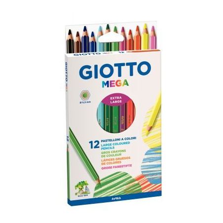 Achetez Etui de 12 crayons de couleur hexagonaux Giotto Mega mine diamètre 5,5mm F225600 GIOTTO pas..