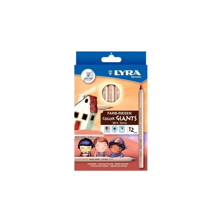 Etui 12 crayons de couleurs assorties gros module L3931124 LYRA