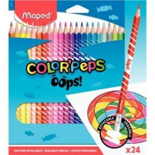 Achetez Pochette de 24 crayons de couleur Oops effaçable 832824 MAPED pas cher sur Ma Rentrée Scol..