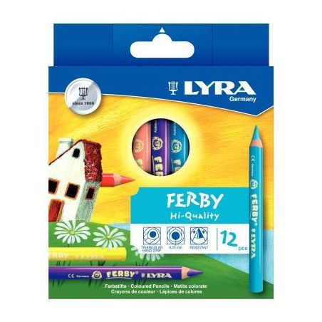Achetez Pochette de 12 crayons de couleur Ferby triangulaires 12 cm couleurs assorties L3621120 FERB..