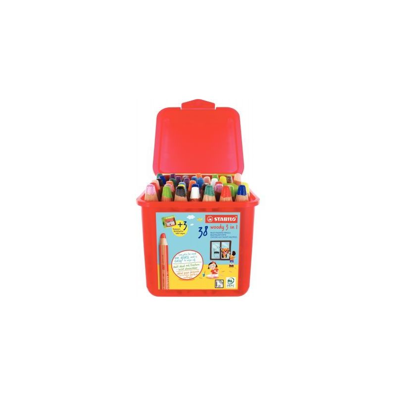 Achetez Classpack de 38 crayons de couleur Woody + 3 taille-crayons F54456 STABILO pas cher sur Ma R..