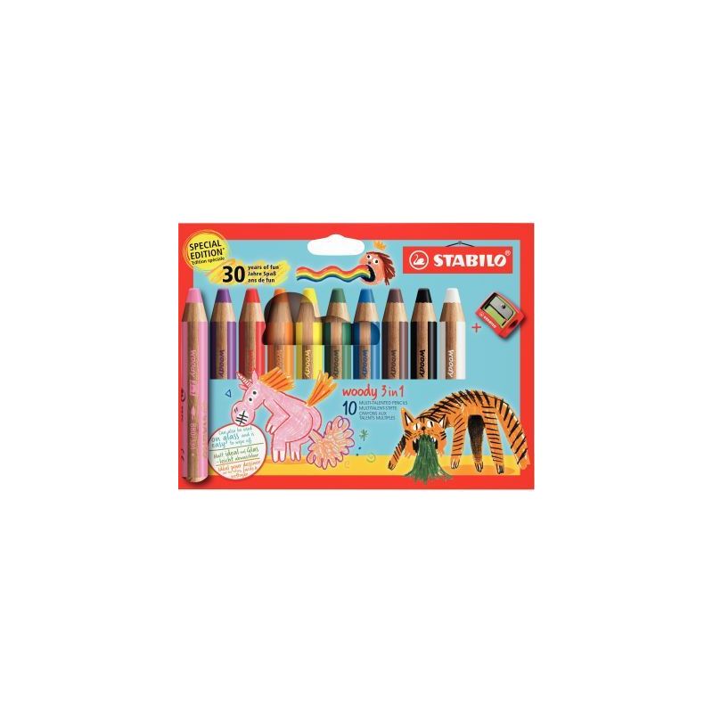 Achetez Etui de 10 crayons Woody 30 ans + 1 taille-crayon 880/10-3 STABILO pas cher sur Ma Rentrée ..