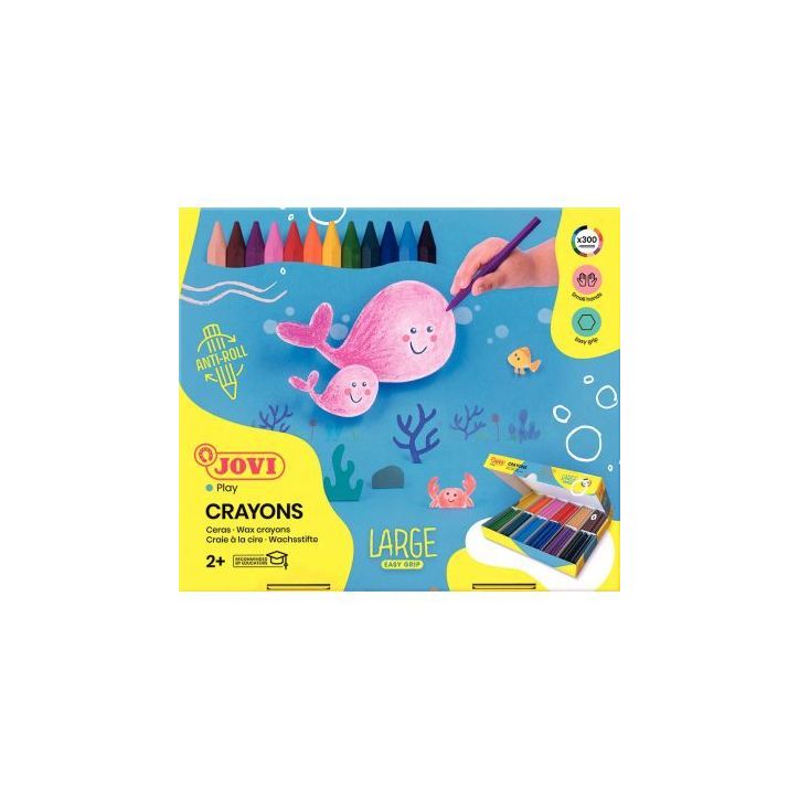 Boîte de 300 crayons plastique 12 couleurs assorties jaune, orange, rose, rouge, marron clair, marron foncé,(...)