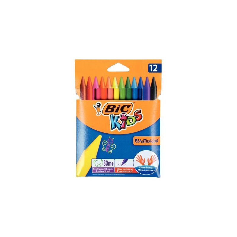 Achetez Pochette de 12 crayons Plastidécor forme ronde couleurs assorties 9457645 PLASTICOLO BIC pa..