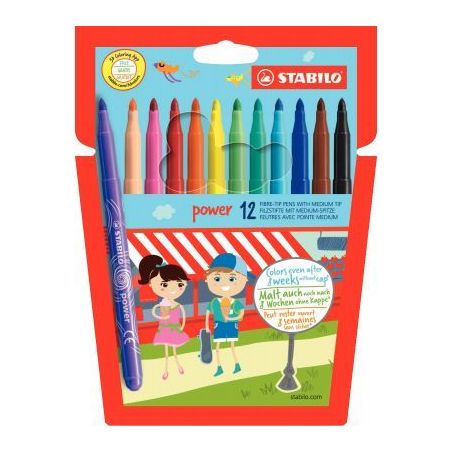 Achetez Pochette de 12 feutres Power pointe moyenne  assortis 280/12-01 STABILO pas cher sur Ma Rent..