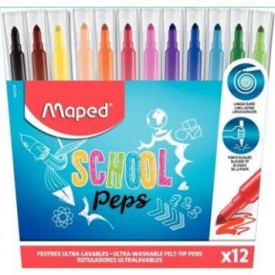 Achetez Pochette de 12 feutres School Peps 845230 MAPED pas cher sur Ma Rentrée Scolaire