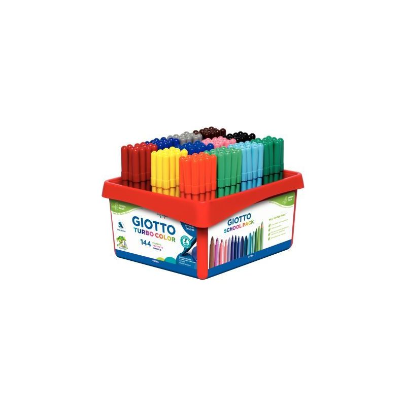 Achetez Classpack de 144 feutres Turbo Color pointe moyenne  assortis F525900 GIOTTO pas cher sur Ma..