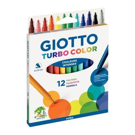 Achetez Etui de 12 feutres pointe moyenne Turbo color assortis F071900 GIOTTO pas cher sur Ma Rentr ..