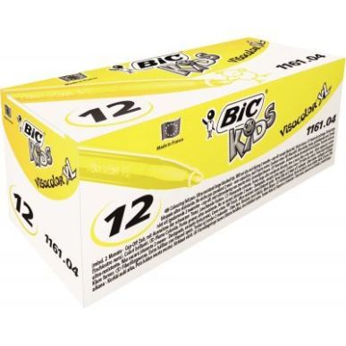 Achetez Boîte de 12 feutres Visacolor 1161 jaune 8289804 VISACOLOR BIC pas cher sur Ma Rentrée Sco..