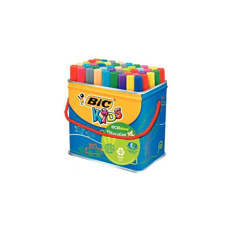 Achetez Baril de 48 Visacolor XL Ecolution 18 couleurs assorties 8922252 VISACOLOR BIC pas cher sur ..