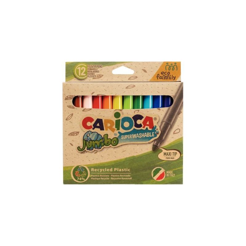 Achetez Pochette de 12 feutres pointe large Éco family jumbo 43101 CARIOCA pas cher sur Ma Rentrée..