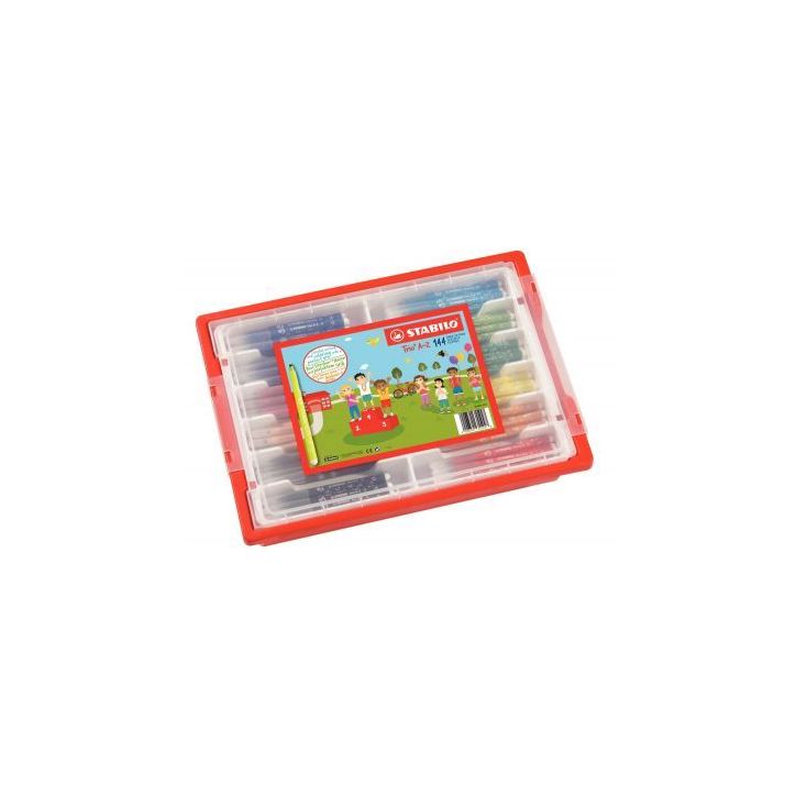 Classpack de 144 feutres Trio A-Z pointe moyenne de 12 couleurs assorties dont 24 gratuits F378/144-04 STABILO