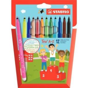 Achetez Lot de 12 pochettes de 12 feutres Trio A-Z dont 2 gratuites LOT INTERNE STABILO pas cher sur..