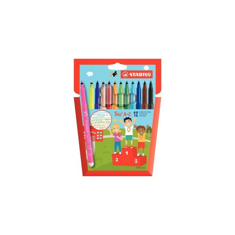 Achetez Lot de 12 pochettes de 12 feutres Trio A-Z dont 2 gratuites LOT INTERNE STABILO pas cher sur..