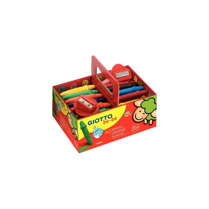 Achetez Boite de 40 craies à la cire bébé incassable + 2 tailles crayons F462700 GIOTTO pas cher ..