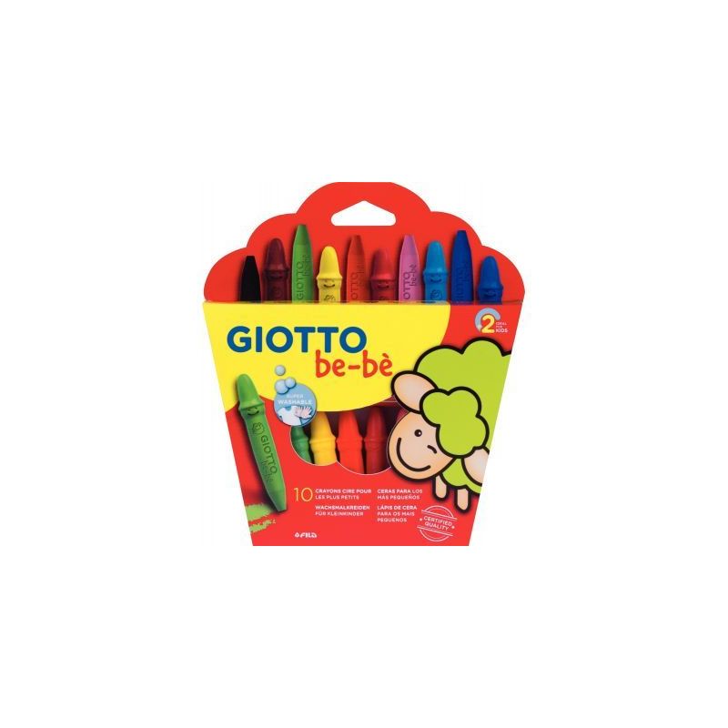 Achetez Etui de 10 maxi crayons cire incassable Giotto bébé assorti + taille crayons F47920000 GIO..