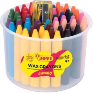 Achetez Pot de 60 crayons de cire vives assortis + 1 taille crayon 980/60 JOVI pas cher sur Ma Rentr..