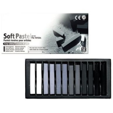 Achetez Boite de 12 pastels sec carre assorties camaieu de gris MP12GP pas cher sur Ma Rentrée Scol..