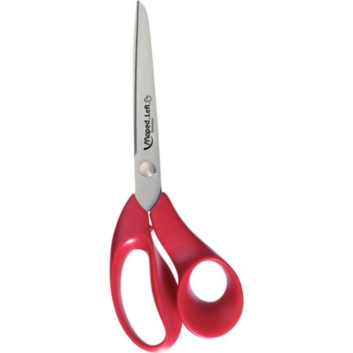 MAPED Blister ciseaux EXPERT gaucher 21cm asymétriques. Anneaux ergonomiques mono-matière. Garantie à  vie