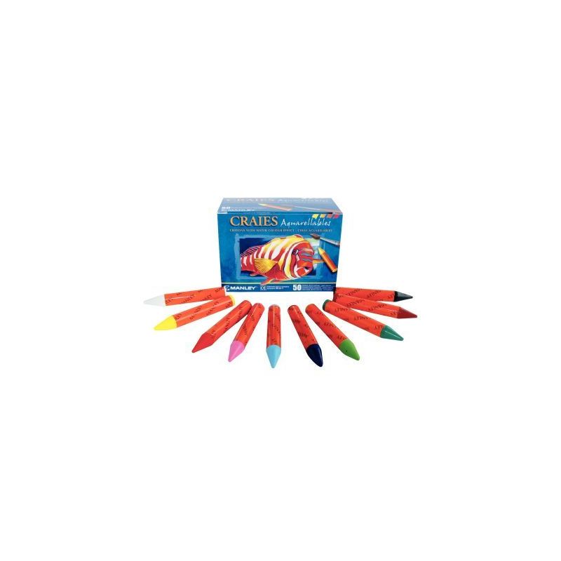 Achetez Boîte de 50 pastels à l'eau aqua pastels 10 couleurs assorties MA00450 pas cher sur Ma Ren..