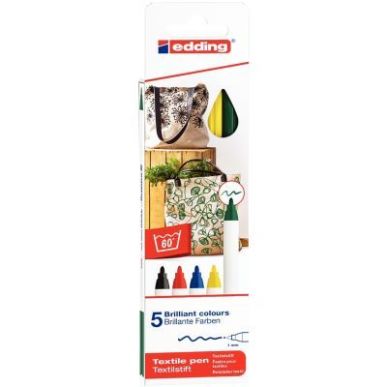 Achetez Boîte de 5 marqueurs textile E-4600 basic 4-4600-5 EDDING pas cher sur Ma Rentrée Scolaire