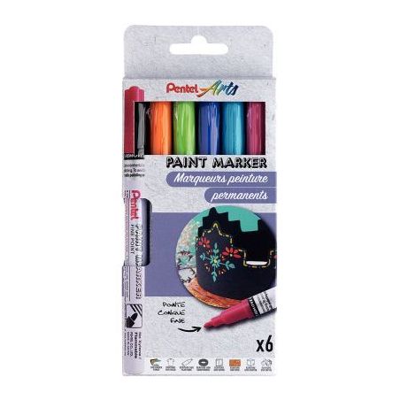 Achetez Pochette de 6 marqueurs peinture fun assortis MSP10/6FUNNY PENTEL pas cher sur Ma Rentrée S..