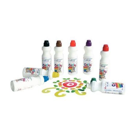 Achetez Boîte de 8 marqueurs 75 ml Chunkie  vert, rouge, bleu, jaune, violet, orange, brun et noir ..