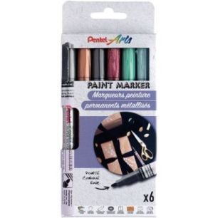 Achetez Pochette de 6 marqueurs peinture métal assortis MSP10/6METAL PENTEL pas cher sur Ma Rentré..