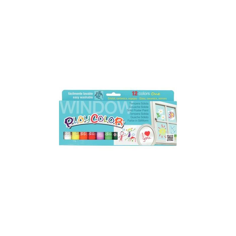 Achetez Boite de 12 sticks de gouache à vitres PLAYCOLOR, couleurs assorties 400641 PLAYCOLOR pas c..