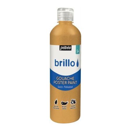 Achetez Flacon 500 ml de gouache brillante BRILLO or 384513 BRILLO PEBEO pas cher sur Ma Rentrée Sc..