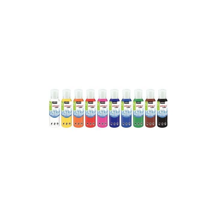 Lot de 10 flacons 150 ml de gouache liquide ultra lavable Primacolor 075330 PRIMA COLO PEBEO