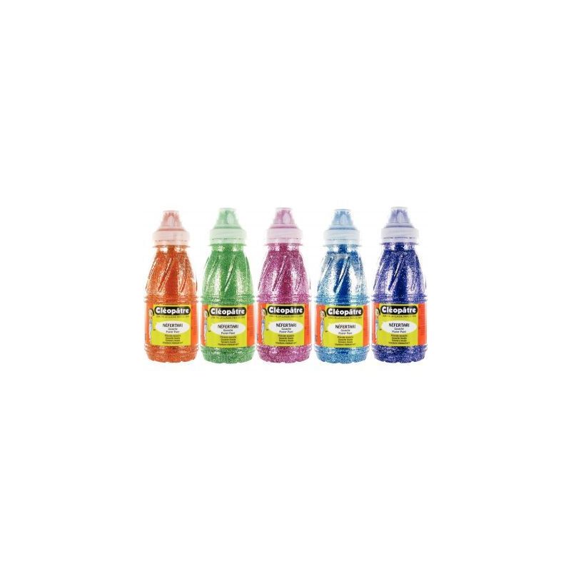 Achetez Lot de 5 flacons 250ml de peinture pailletée, assortiment 1 PP250X5A CLEOPATRE pas cher sur..